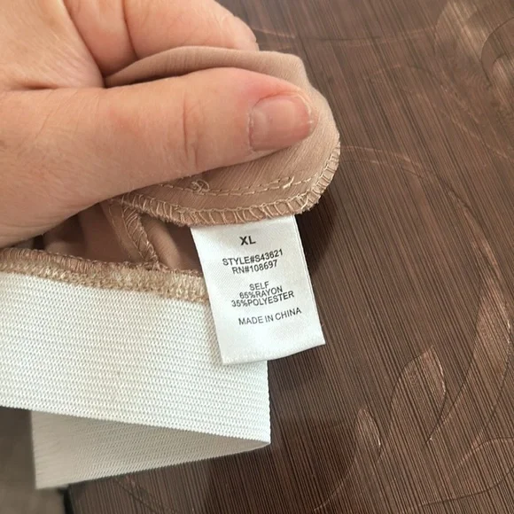 Tan Maxi Trumpet Skirt with Asymmetrical Ruffles - Picture 9 of 9